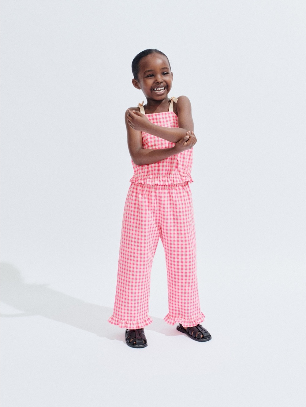 Zara Pink Gingham Top (3T) & Pants (4T) Matching Set